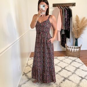 J Crew Granny Floral Linen Maxi Dress 0